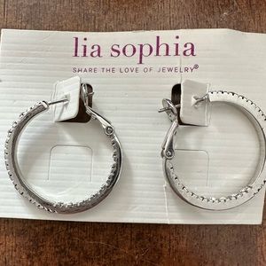 Lia Sophia ‘That’s a Wrap” silver hoop earrings